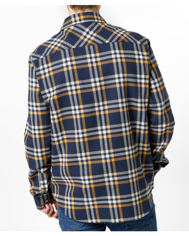 Checked flannel shirt for men, navy checked (KiK Kariertes Flanellhemd (dunkelblau kariert)) — KiK, authentic German product in Morocco