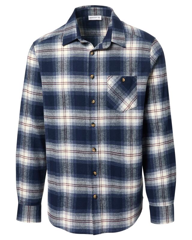Chemise en flanelle à carreaux homme, bleu/rouge (KiK Kariertes Flanellhemd (blau/rot)) — KiK, produit allemand authentique au Maroc