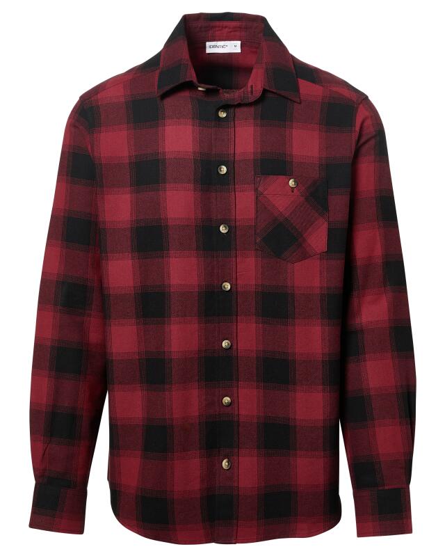 Checked flannel shirt for men, dark red patterned (KiK Kariertes Flanellhemd (dunkelrot gemustert)) — KiK, authentic German product in Morocco