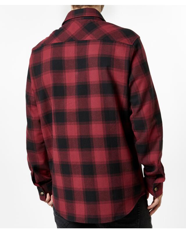 Checked flannel shirt for men, dark red patterned (KiK Kariertes Flanellhemd (dunkelrot gemustert)) — KiK, authentic German product in Morocco
