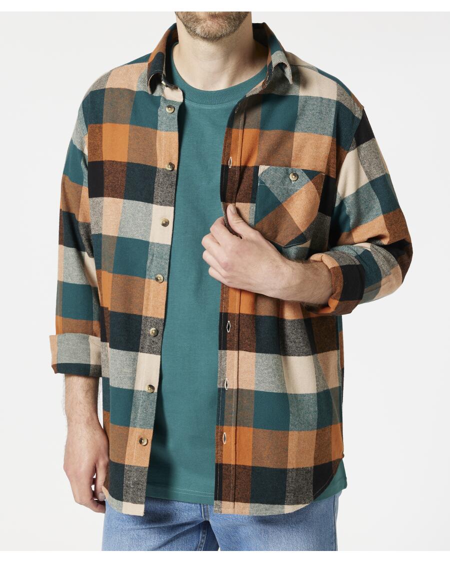 Kariertes Flanellhemd orange kariert