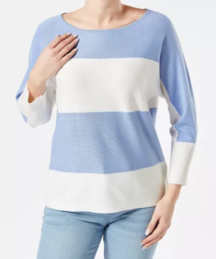 Sweter z cienkiej dzianiny w paski