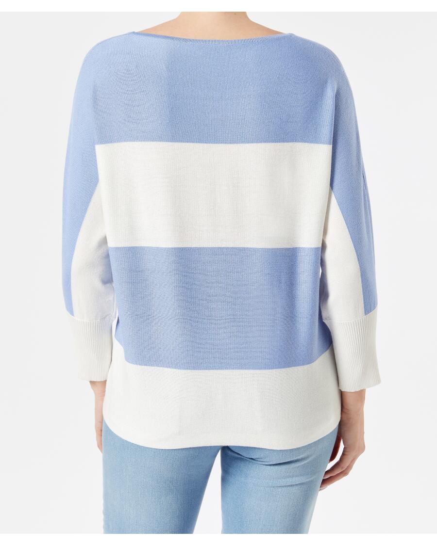 Sweter z cienkiej dzianiny w paski Janina, rękaw 3/4