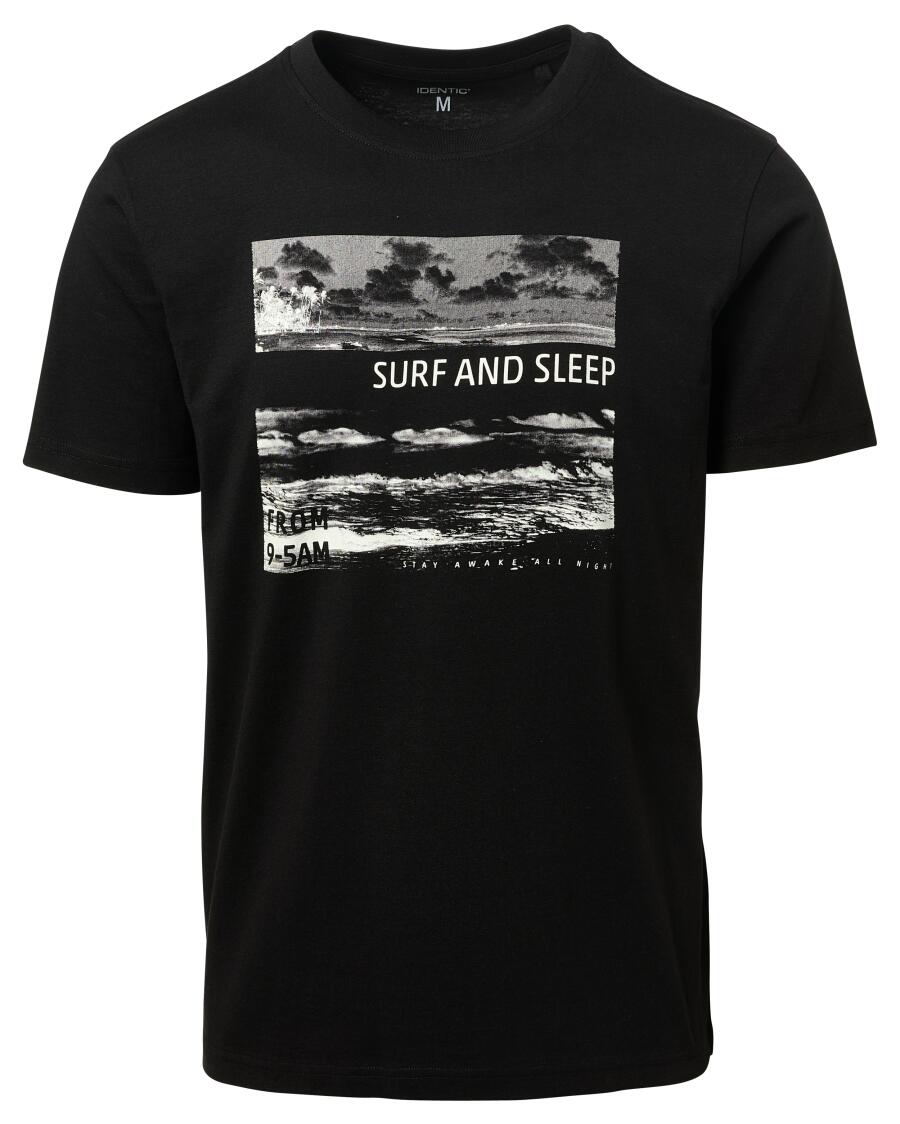 T-Shirt bawełniany Identic, okrągły dekolt
