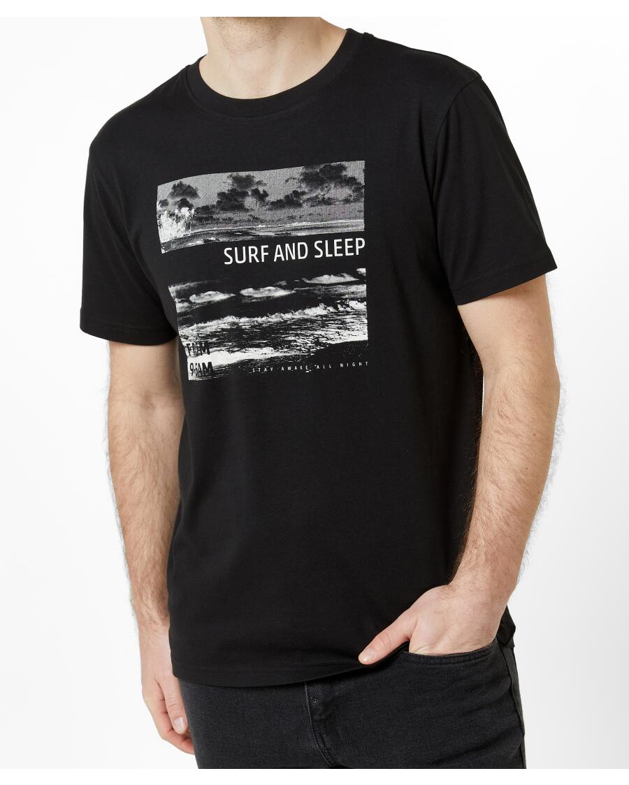 T-Shirt aus Baumwolle schwarz