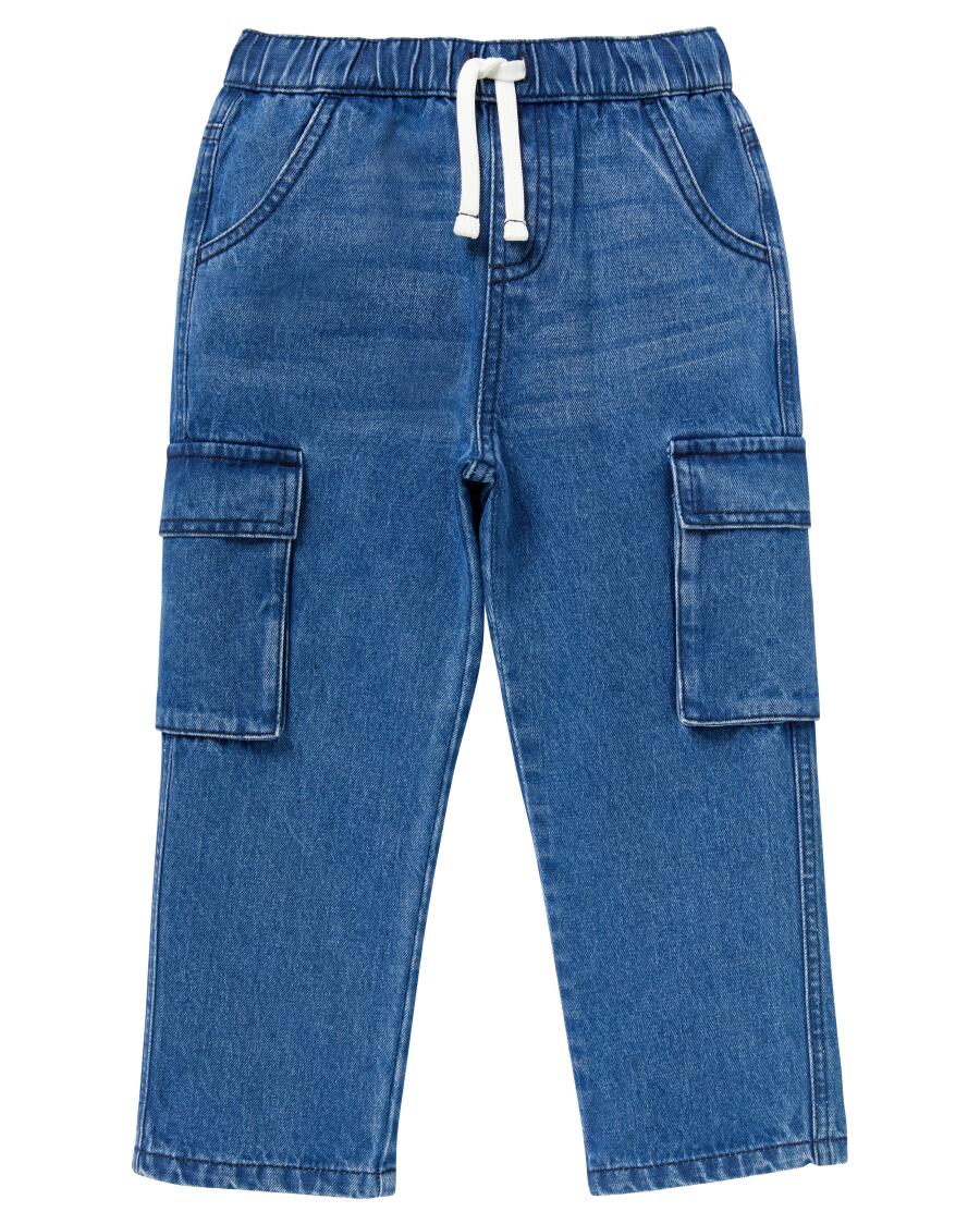 Jeansy z kieszeniami cargo niebieski jeans