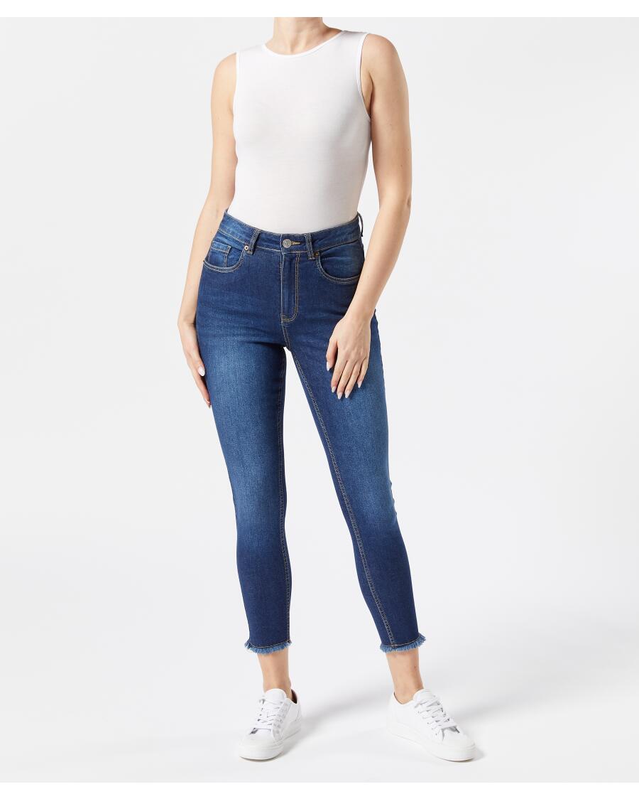 Jeans mit Waschungseffekten jeansblau dunkel