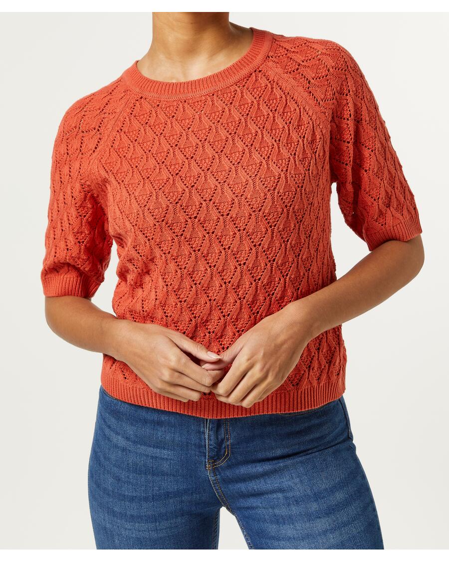 Strickpullover Ajour rot