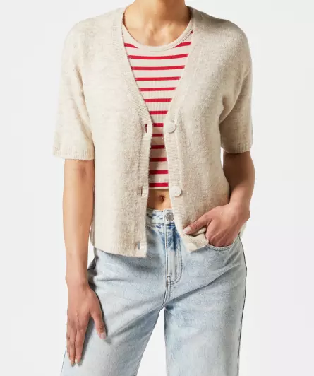 Strickjacke mit V-Ausschnitt
