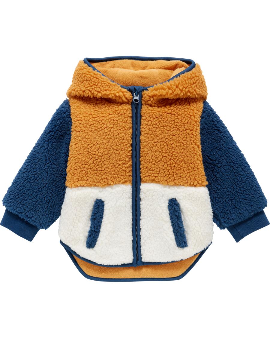 Gefütterte Teddyjacke senfgelb