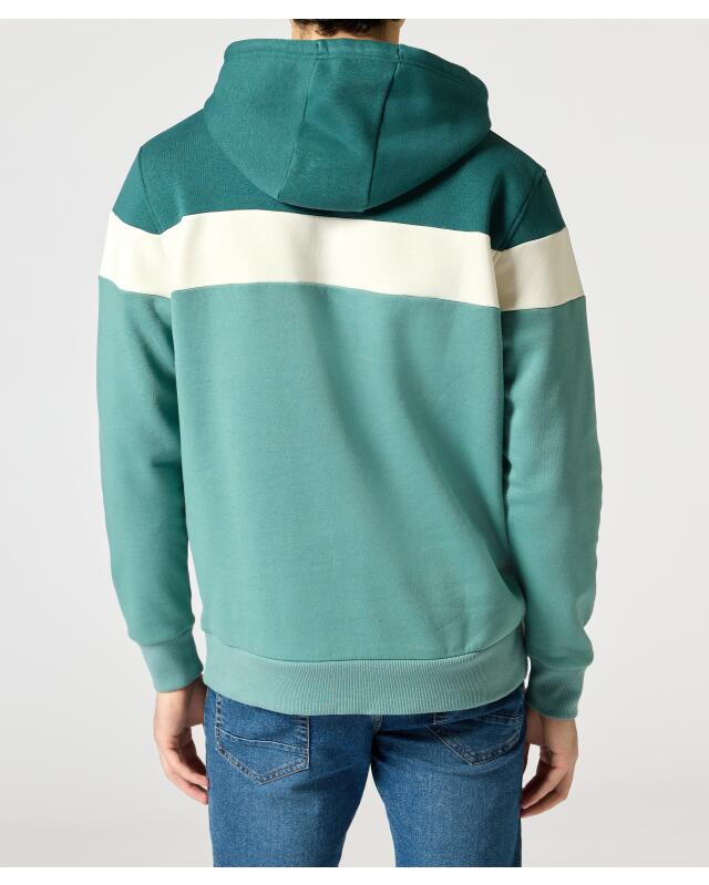 سويت شيرت بتصميم كتل لونية للرجال، أزرق بترولي/أبيض (KiK Sweatshirt mit Colour-Blocking (Petrol/weiß)) — KiK, منتج ألماني أصلي في المغرب