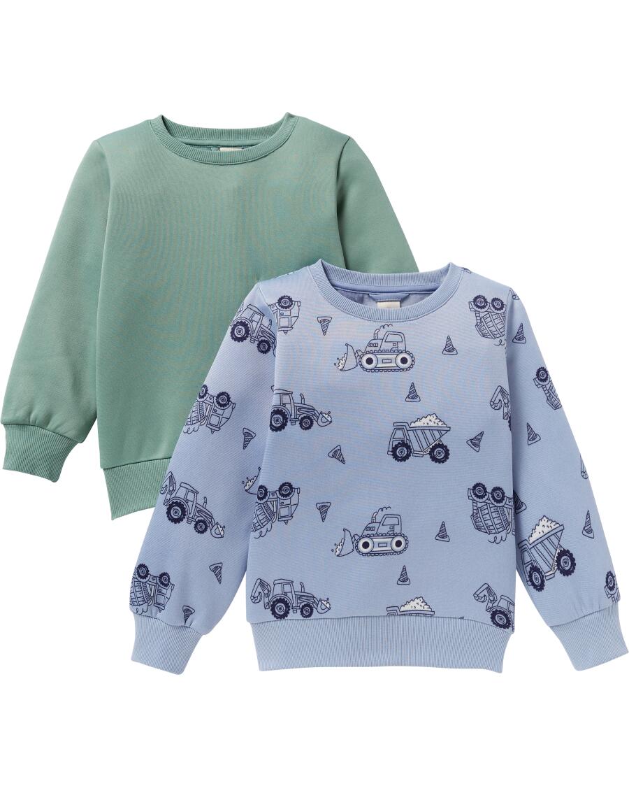 Sweatshirts Baustellenfahrzeuge blau/grün