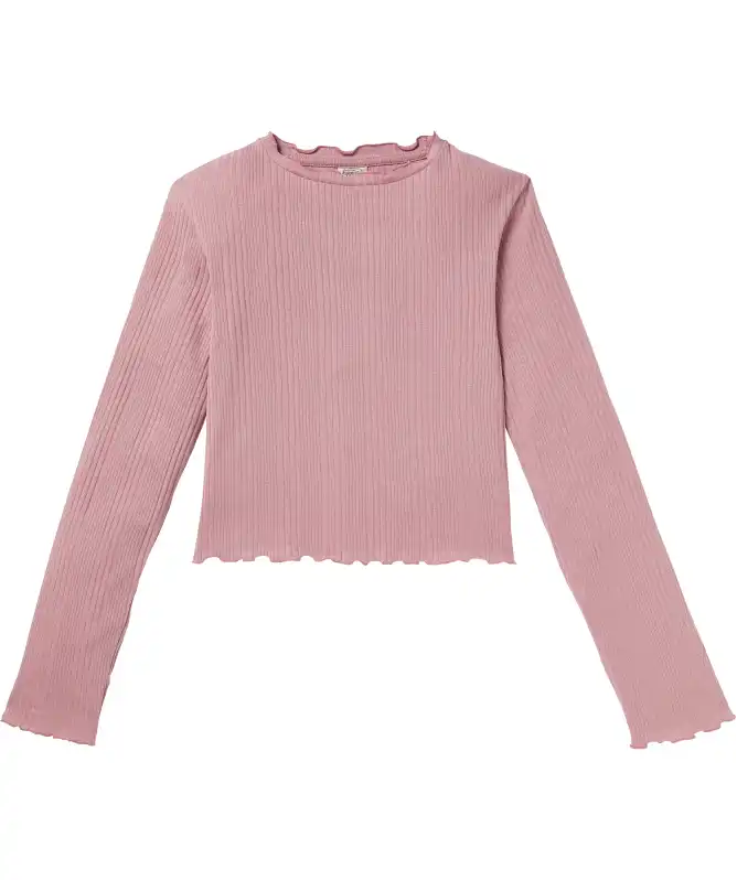 Langarmshirt mit Wellenkanten