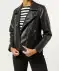 Kunstlederjacke im Biker-Stil schwarz