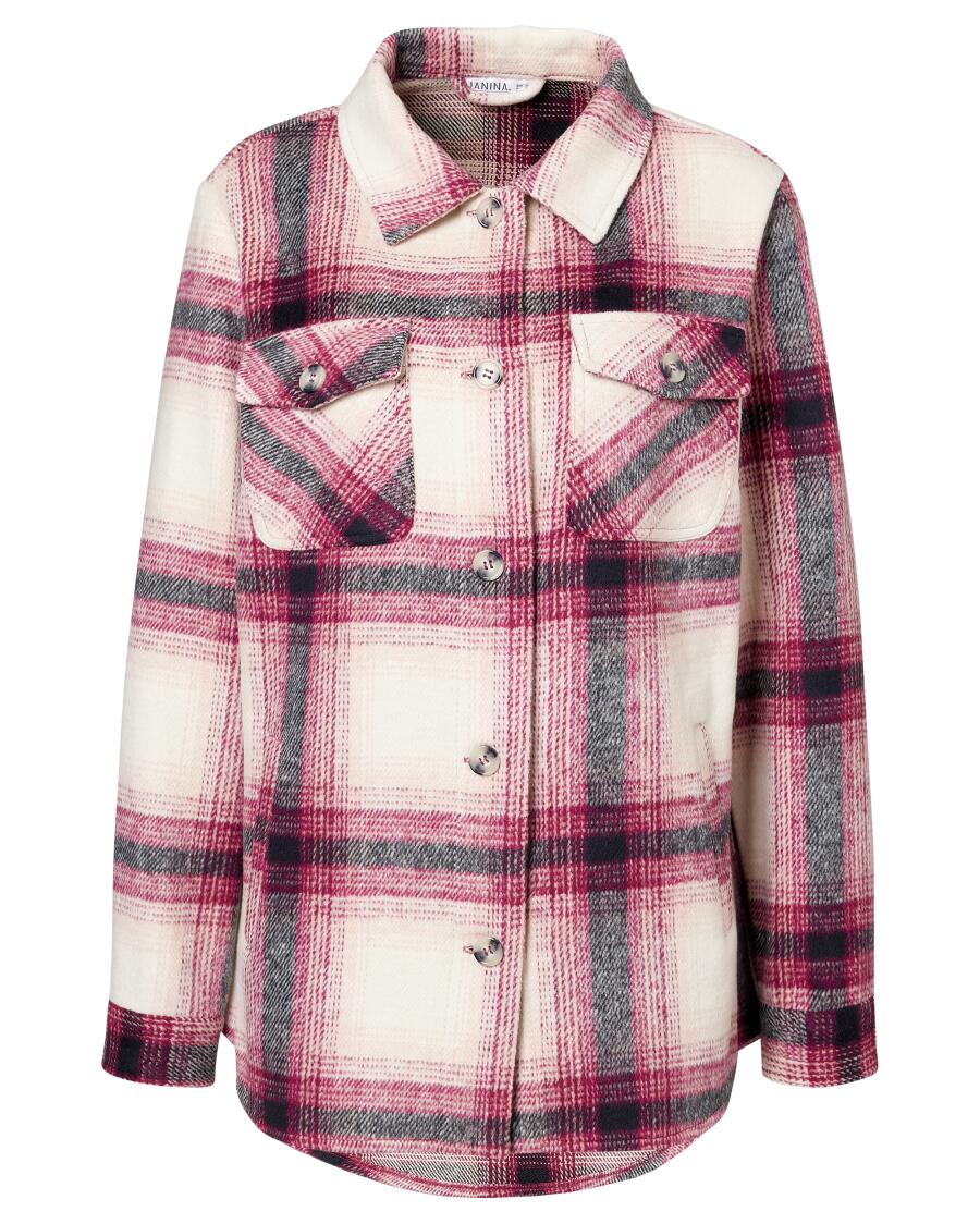 Flanelowa bluza w kratę Janina, zapięcie na guziki