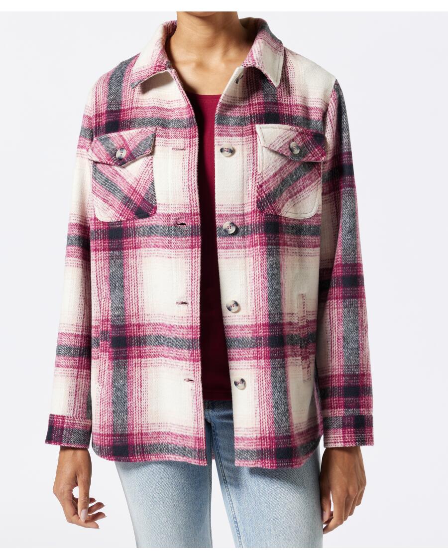 Karierte Flanelljacke violett