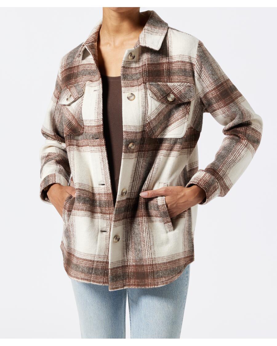 Karierte Flanelljacke natur kariert