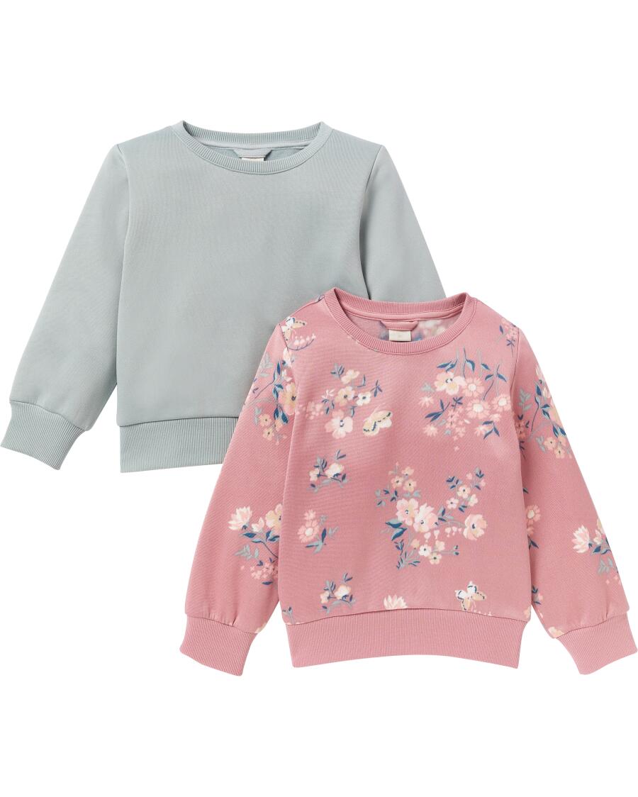 Sweatshirts Blumen grau/rosa
