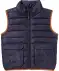 Licht gewatteerde bodywarmer met opstaande kraag donkerblauw
