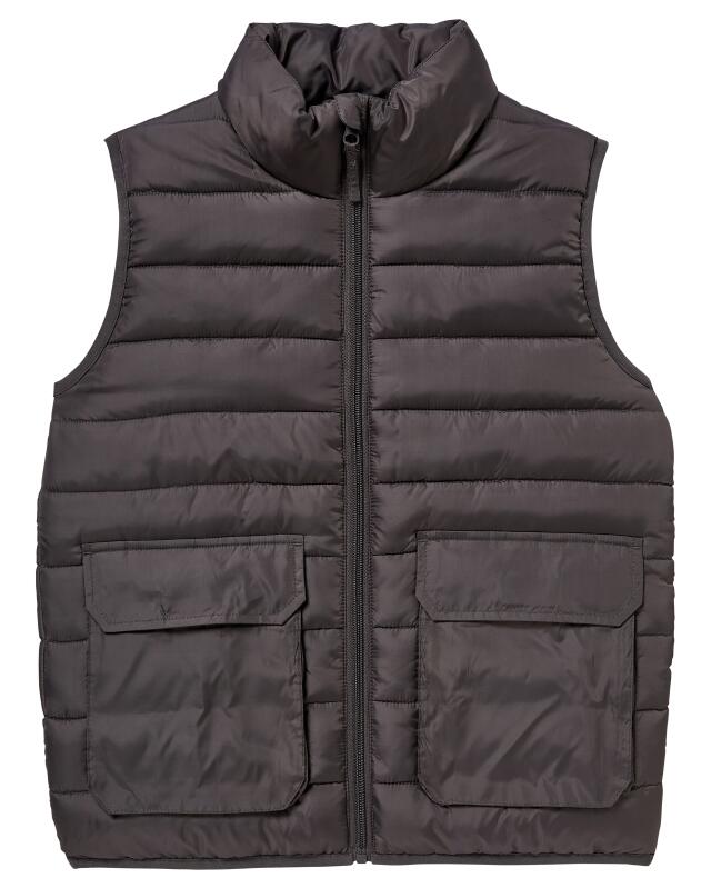 Gilet sans manches matelassé léger garçon, gris foncé (KiK Leichtsteppweste (dunkelgrau)) — KiK, produit allemand authentique au Maroc