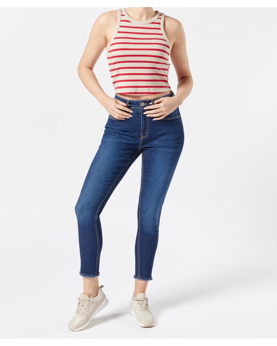 Jeans High-waist jeansblau dunkel