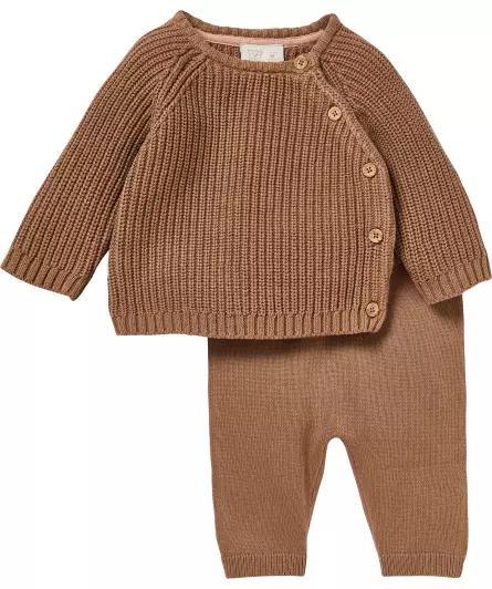 Newborn Strickpullover + Feinstrickhose