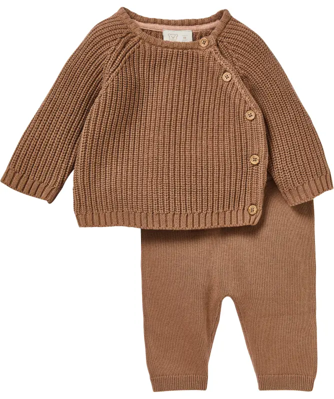 Newborn Strickpullover + Feinstrickhose