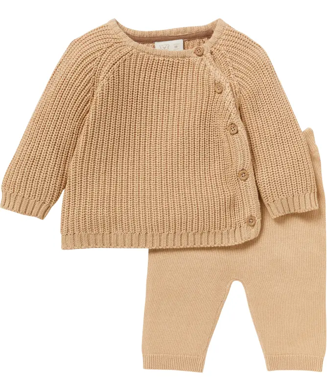 Newborn Strickpullover + Feinstrickhose