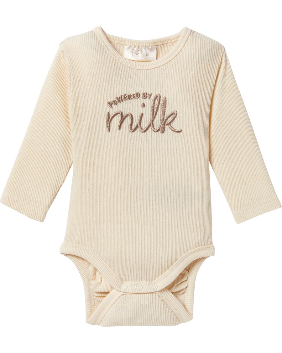 Newborn Body mit Stickerei offwhite