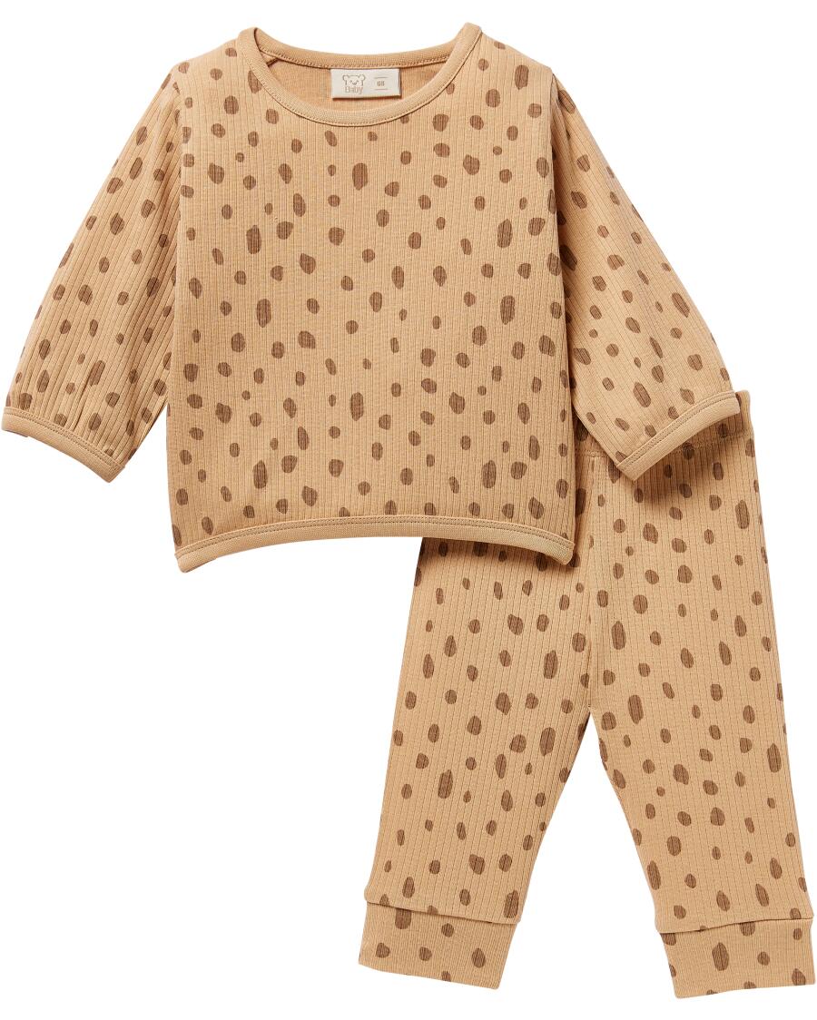Newborn Langarmshirt + Hose Beige