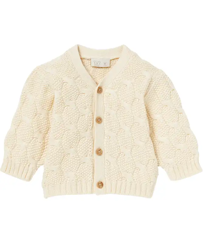 Newborn Strickjacke mit Zopfmuster