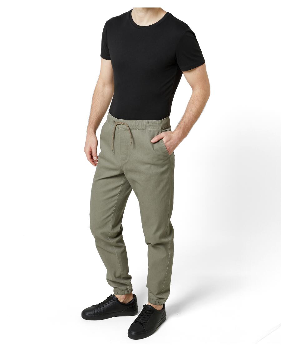 Twillhose mit Tunnelzug Khaki