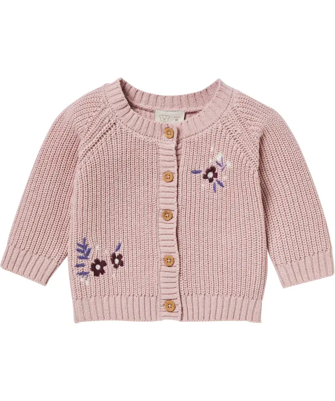 Newborn Strickjacke mit Stickereien