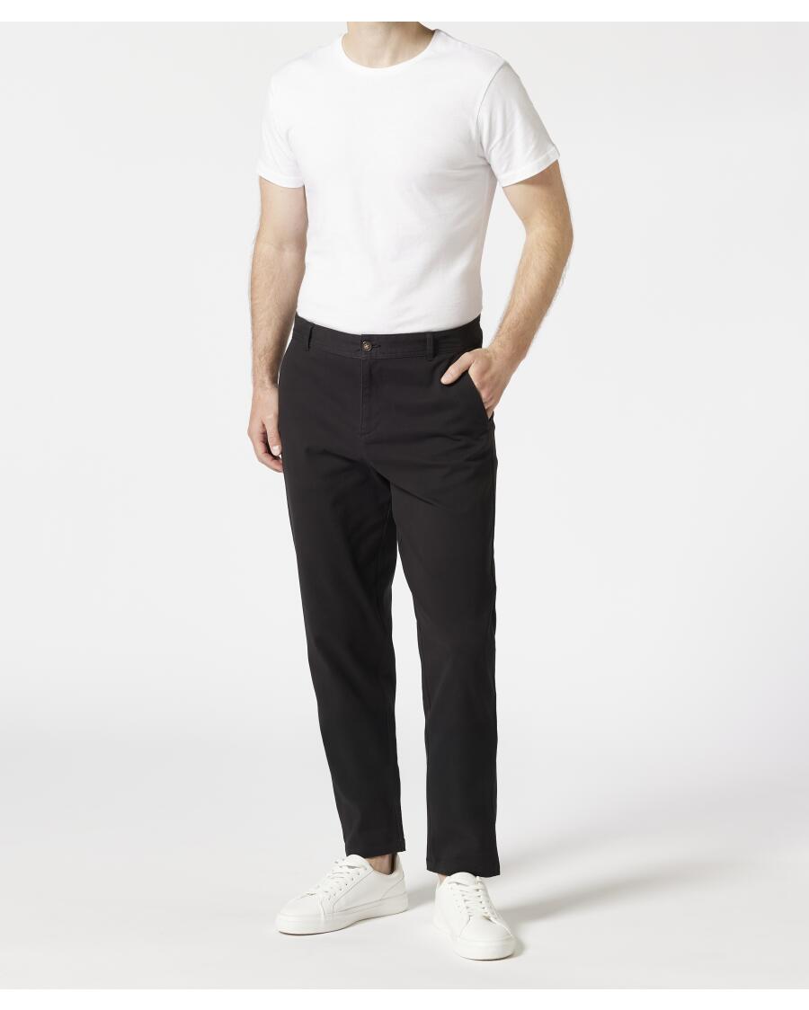 Chinohose in Unifarbe schwarz