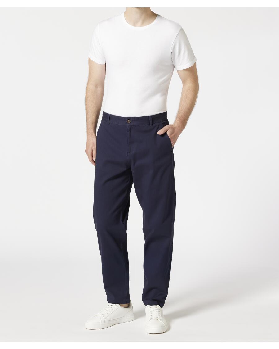 Chinohose in Unifarbe dunkelblau