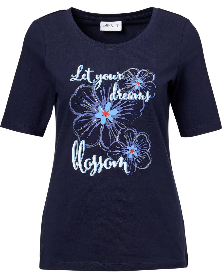 T-Shirt z cekinami Janina, zawartość stretchu