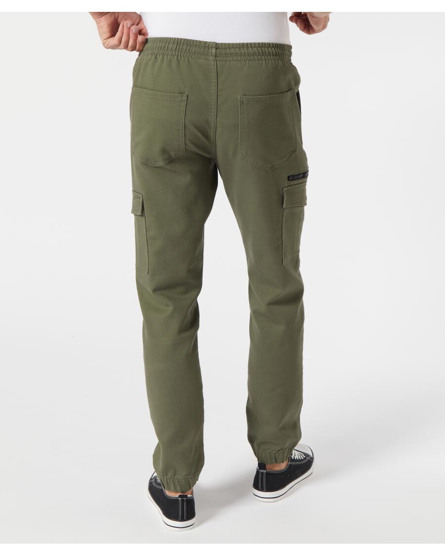 Spodnie cargo w kolorze khaki Identic, elastyczny pas