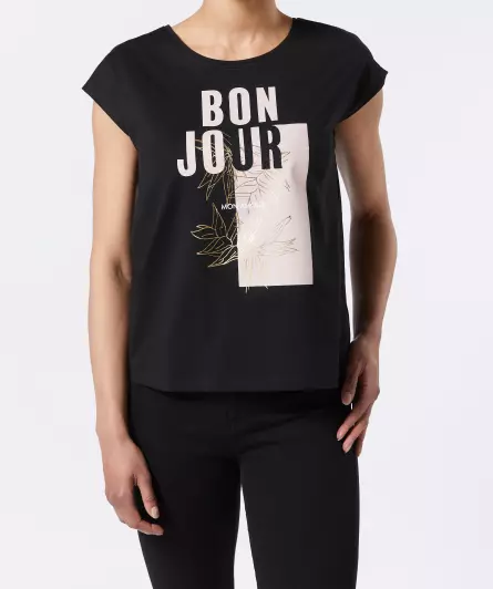 T-Shirt mit schimmerndem Print