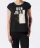 T-Shirt mit schimmerndem Print schwarz