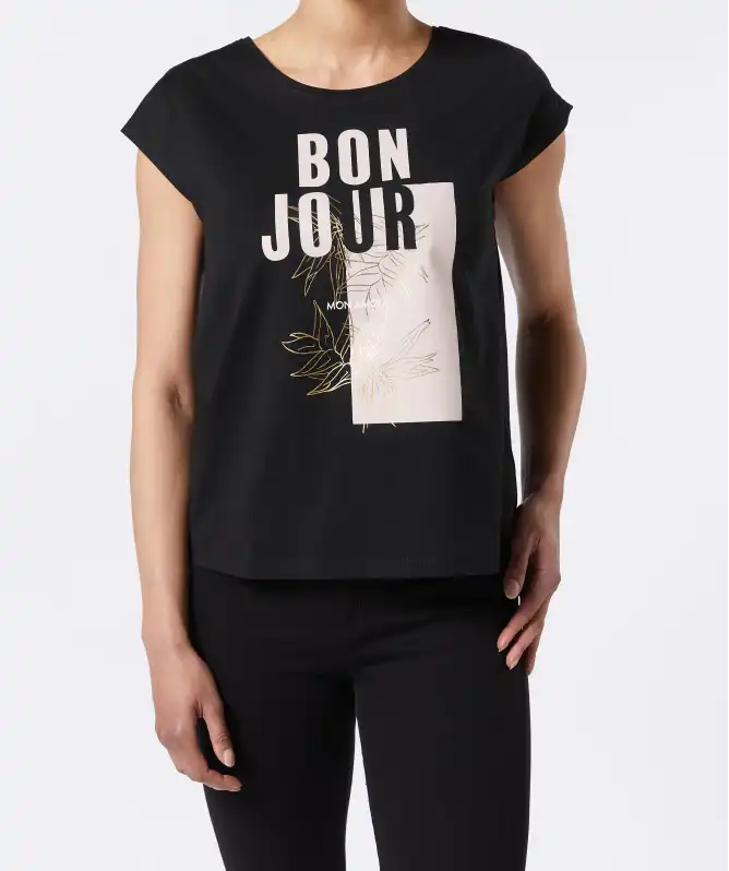 T-Shirt mit schimmerndem Print