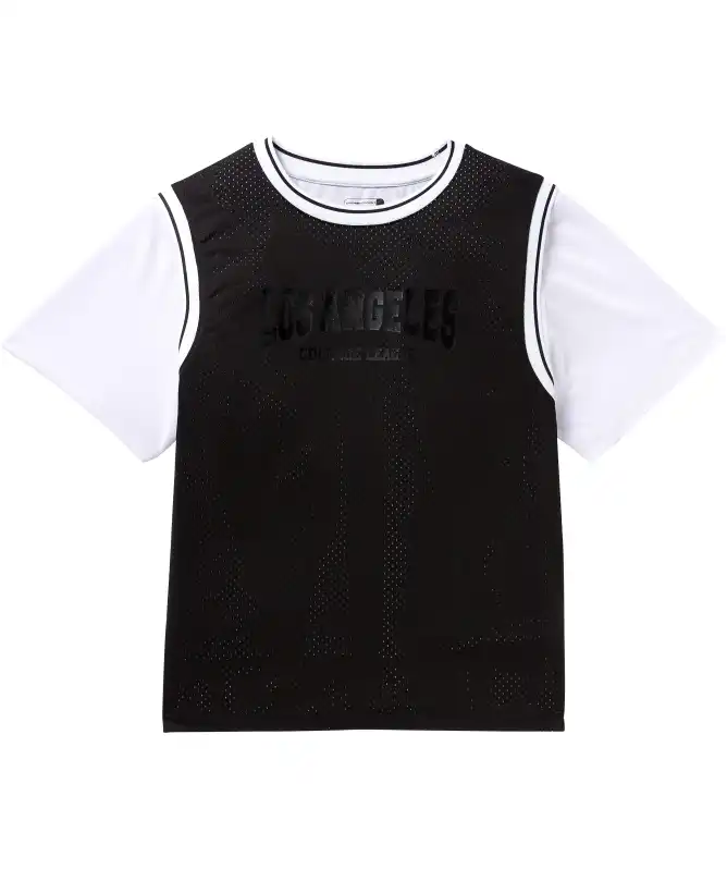 Sportshirt in dubbellaagse look