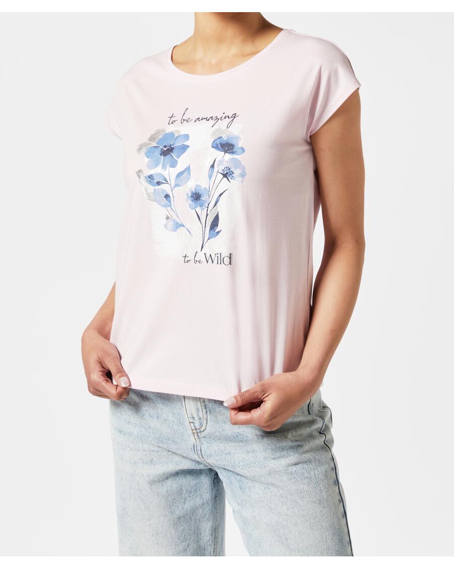 T-Shirt mit Print hellrosa