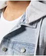 Jeansjacke mit Ärmeln aus Sweatstoff