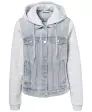 Jeansjacke mit Ärmeln aus Sweatstoff