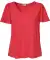 T-shirt met mouwen met ruches rood