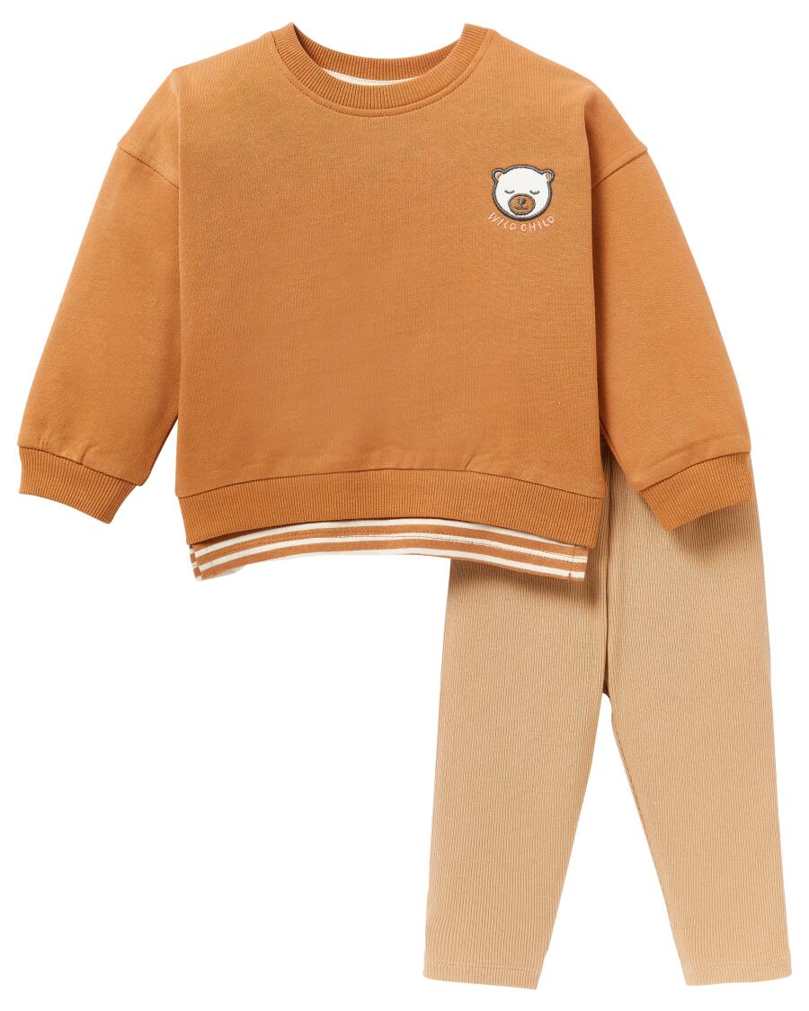 Sweatshirt + Leggings hellbraun