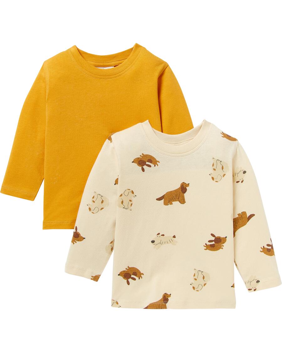 Doppelpack Langarmshirt gelb