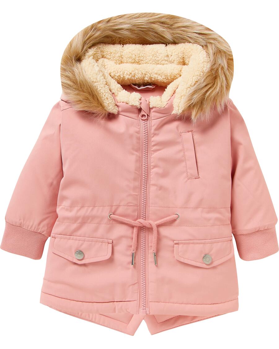 Parka z podszewką pudrowy róż