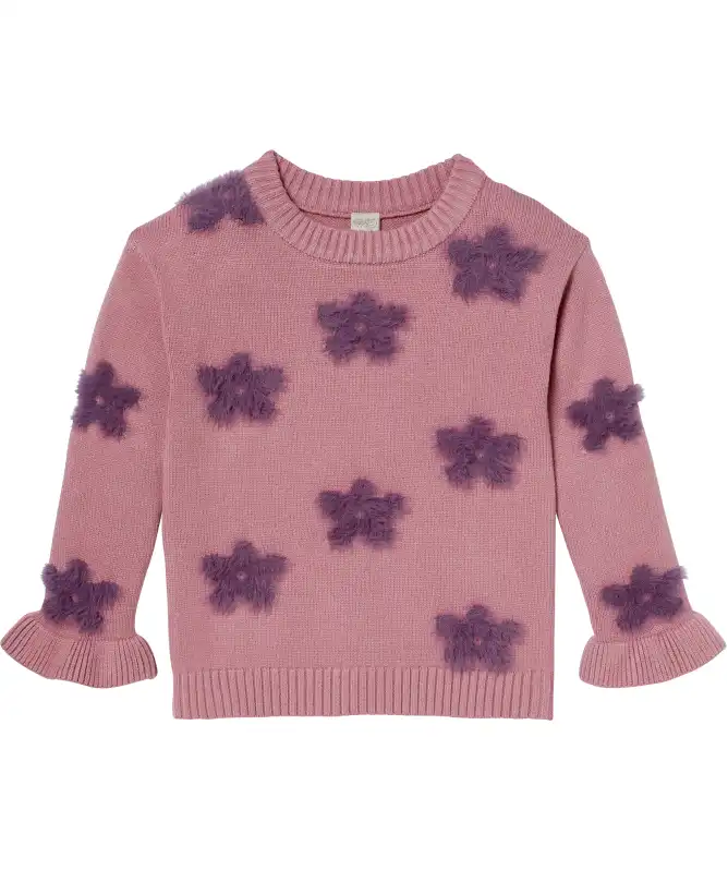 Strickpullover mit Blumen