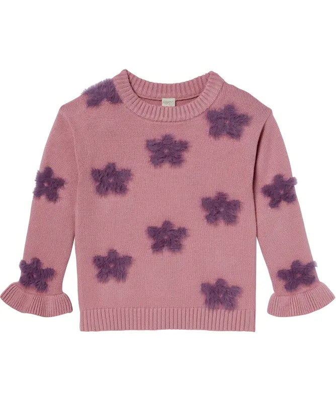 Strickpullover mit Blumen